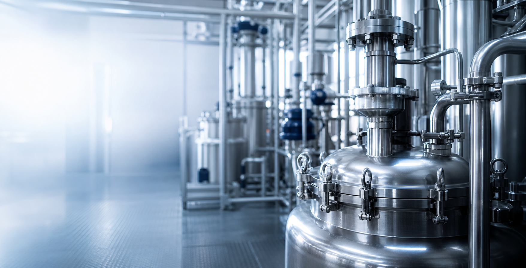 Neutrale Edelstahl-Prozesstechnik ohne Marken oder Produkte